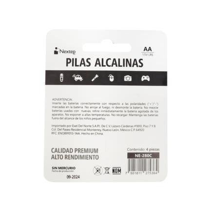 Pilas Nextep AA Alcalinas LR6 1.5V c/4 Piezas - vista 2