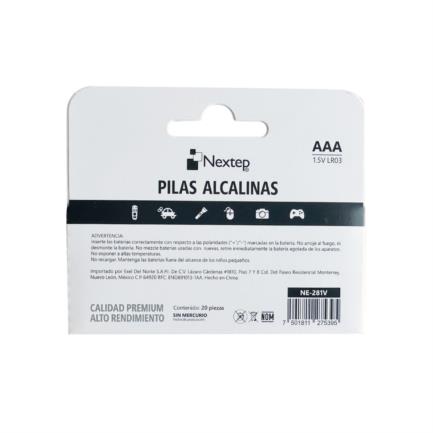 Pilas Nextep AAA Alcalinas LR03 1.5V c/20 Piezas - vista 2