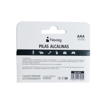 Pilas Nextep AAA Alcalinas LR03 1.5V c/20 Piezas - vista 2