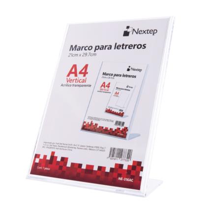 Marco para Letreros Nextep Vertical A4 21X29.7cm