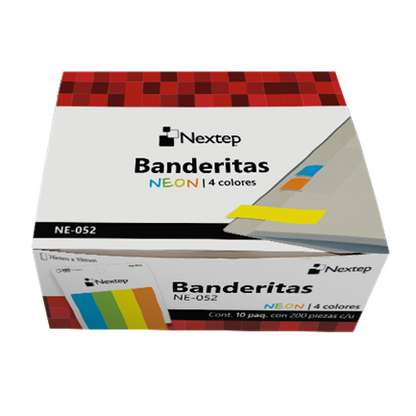 Banderitas Nextep Neon 4 Colores 200 Piezas c/10 Estuches - vista 4