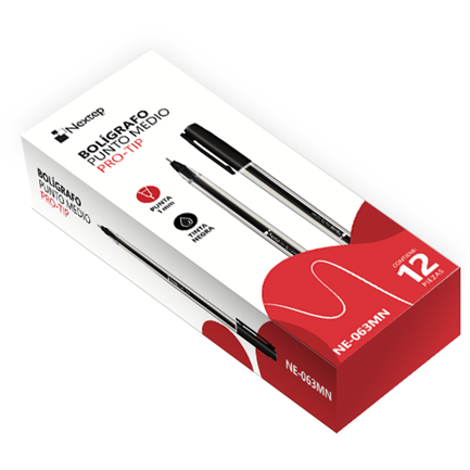 Bolígrafo Nextep Pro-Tip Color Negro Medio 1mm c/12 - vista 4