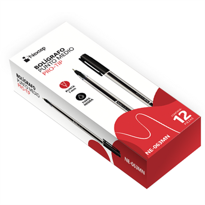 Bolígrafo Nextep Pro-Tip Color Negro Medio 1mm c/12 - vista 4