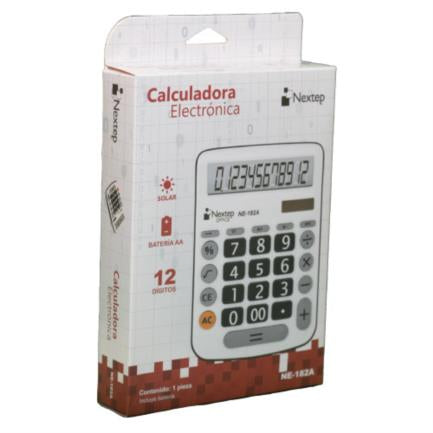 Calculadora Nextep 12 Dígitos Escritorio Teclas Grandes Solar/Batería - vista 3