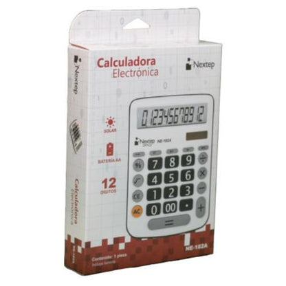 Calculadora Nextep 12 Dígitos Escritorio Teclas Grandes Solar/Batería - vista 3