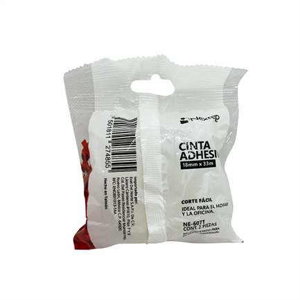 Cinta Adhesiva Nextep Corte Facil 18mm x 33mts Bolsa c/2 Piezas - vista 2