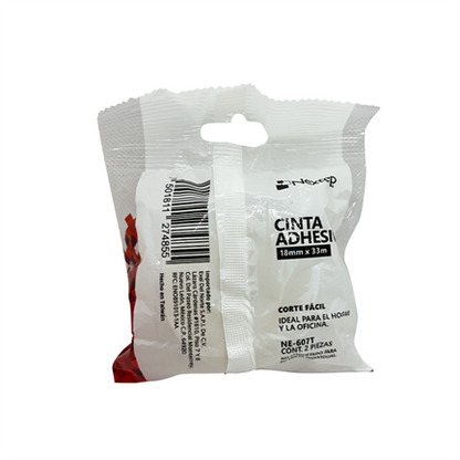 Cinta Adhesiva Nextep Corte Facil 18mm x 33mts Bolsa c/2 Piezas - vista 2