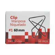 Clip Nextep Mariposa Niquelado #1 60mm 12 Clips