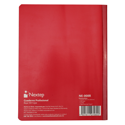 Cuaderno Nextep Profesional Raya 100 Hojas Cosido - vista 2
