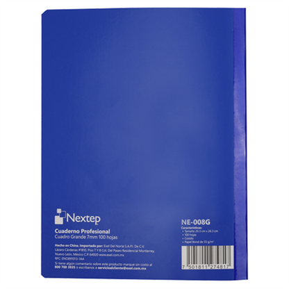 Cuaderno Nextep Profesional Cuadro Grande C7 100 Hojas Cosido - vista 2