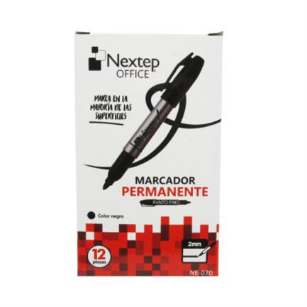 Marcador Nextep Permanente Punto Fino 2mm Negro c/12 Pzas - vista 2