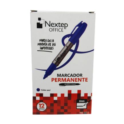 Marcador Nextep Permanente Punto Fino 2mm Azul c/12 Pzas - vista 2