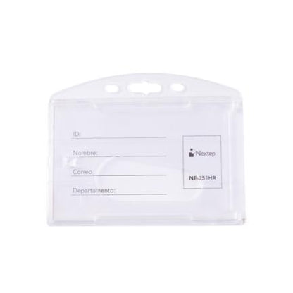 Mica Rigida Porta Gafete Horizontal Nextep 6x9cm para Tarjeta de Identificacion C/5