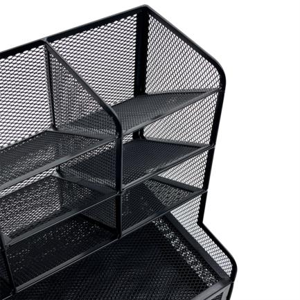 Organizador Nextep Malla Metalica para Escritorio Multi Secciones con Cajon - vista 3