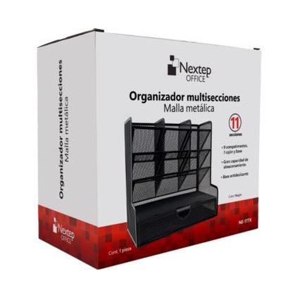 Organizador Nextep Malla Metalica para Escritorio Multi Secciones con Cajon - vista 6