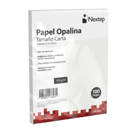 Papel Nextep Opalina Blanca C/100 125Grs