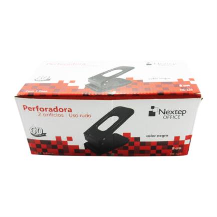 Perforadora Nextep Uso Rudo 2 Orificios 8cm Hasta 60 Hojas Color Negro - vista 3