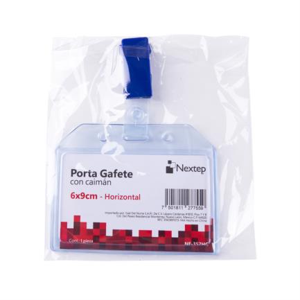 Porta Gafete Plastico Flexible Horizontal Nextep 6x9cm con Caiman C/12 - vista 2