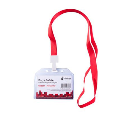 Porta Gafete Horizontal Nextep 6x9cm con Liston para Colgar C/12
