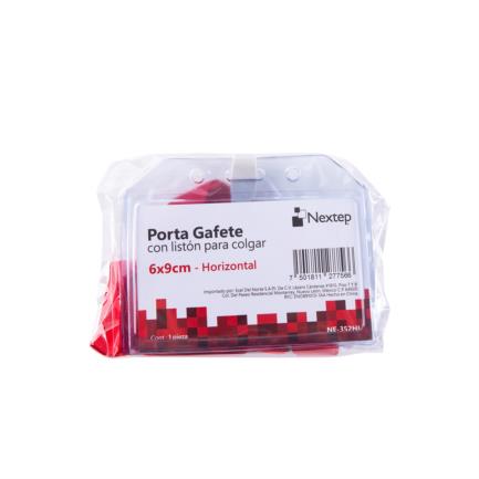 Porta Gafete Horizontal Nextep 6x9cm con Liston para Colgar C/12
