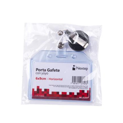 Porta Gafete Plastico Flexible Horizontal Nextep 6x9cm con Yoyo C/12 - vista 2
