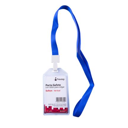 Porta Gafete Vertical Nextep 6x9cm con Liston para Colgar C/12