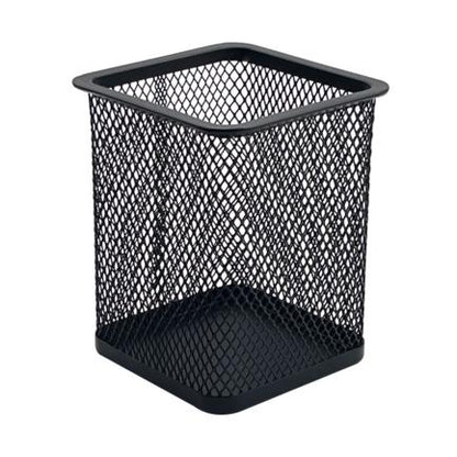Porta Lapices Nextep Cuadrado Mediano Malla Metalica 8x8x9.7cms