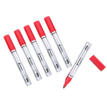 Marcador Nextep Permanente Cuerpo Aluminio Punta Gruesa Cincel 4mm Rojo C/6 - vista 3