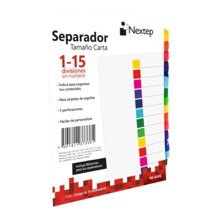 Separador Nextep Economico 15 Divisiones sin Numero - vista 2