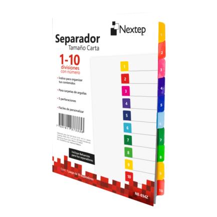 Separador Nextep Economico 10 Divisiones con Numero - vista 2