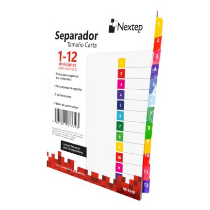 Separador Nextep Economico 12 Divisiones con Numero - vista 2
