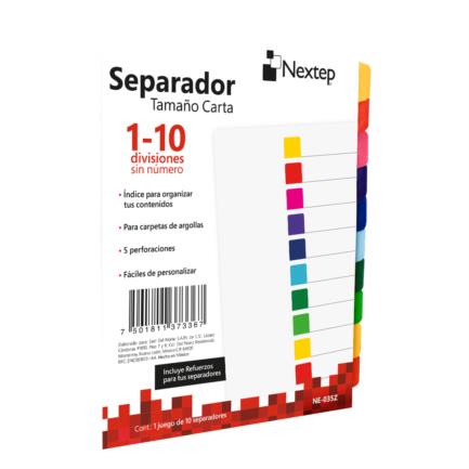 Separador Nextep Economico 10 Divisiones sin Numero - vista 2