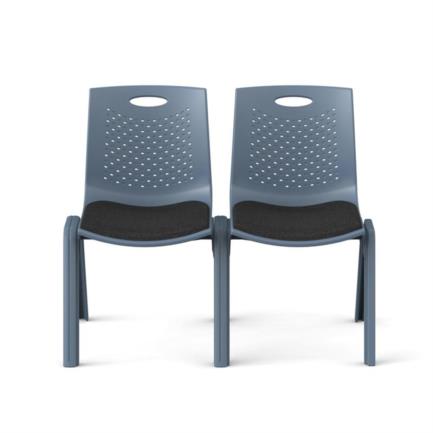 Silla de Visitas/Comedor Nextep Fibra Alta Resistencia Acojinada Apilable Gris Obscuro - vista 2