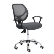 Silla Secretarial Nextep de Altura Ajustable Tela Gris Base Giratoria