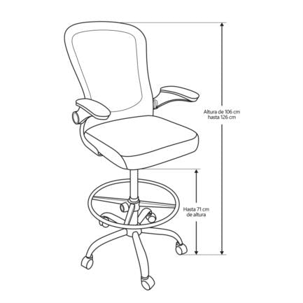 Silla Alta Nextep Descansabrazos Ajustable con Reposapies