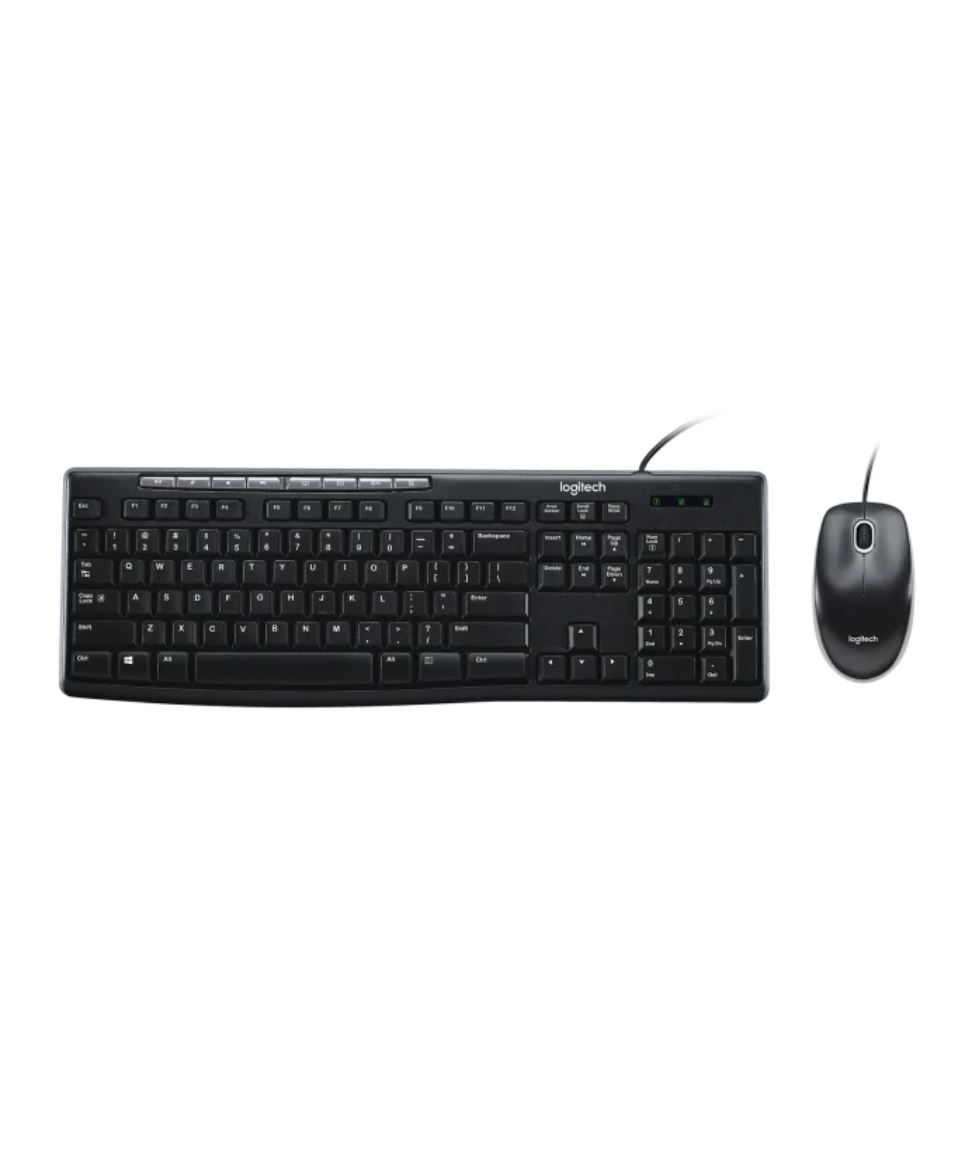 Combo de teclado y mouse con cable Logitech Mk200