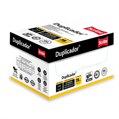 Papel Cortado Scribe Duplicador Carta 99% de Blancura 78gr Caja C/5000 Hojas