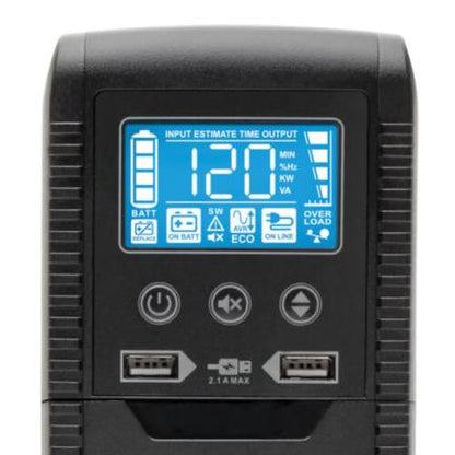 UPS Interactivo Tripp Lite con USB y 10 Tomacorrientes 120V 1440VA 900W 50Hz/60Hz AVR Serie ECO Energy Star