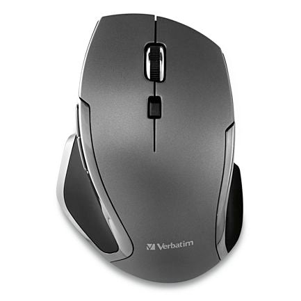 Mouse Verbatim Inalámbrico Deluxe 6 Botones Iluminación LED Color Grafito Ideal Para Notebook