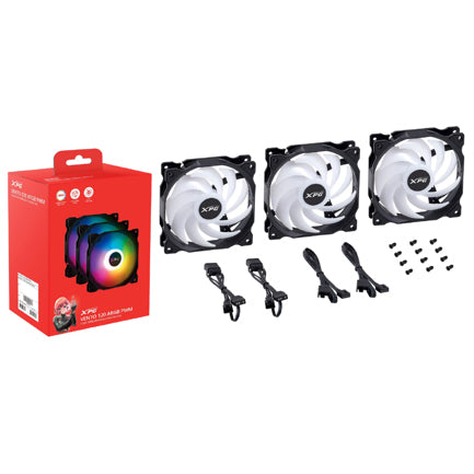 Kit 3 Ventiladores Thermaltake VENTO 120 ARGB PWM 120mm Negro