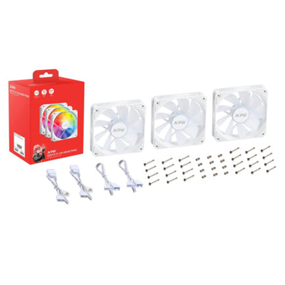 Kit 3 Ventiladores Thermaltake VENTOR 120 ARGB PWM Aspas Invertidas Blanco