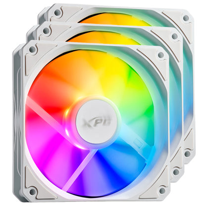 Kit 3 Ventiladores Thermaltake VENTOR 120 ARGB PWM Aspas Invertidas Blanco