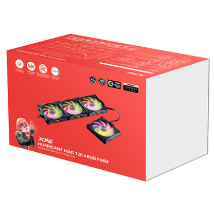 Ventilador XPG HURRICANE MAG 120 ARGB PWM 120mm 2000RPM ARGB Negro