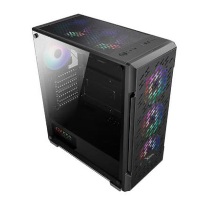 Gabinete Xzeal XZ135 Midi-Tower ATX/Micro-ATX/Mini-ITX USB 2.0/3.0 sin Fuente 3 Ventiladores Instalados Negro