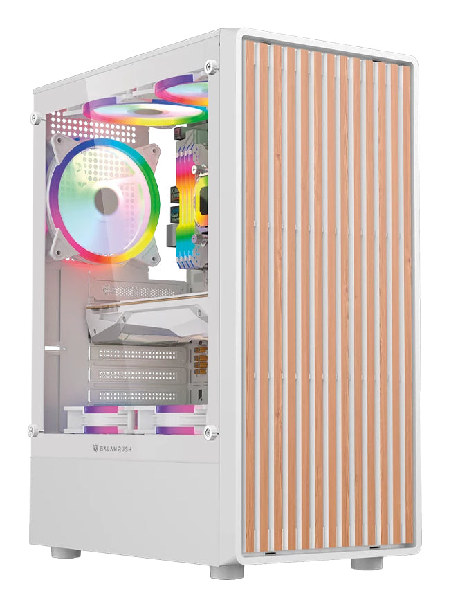 Gabinete Gamer Balam RushCompact Media Torre Dragonfly Wood GM580 Balam Rush / Blanco