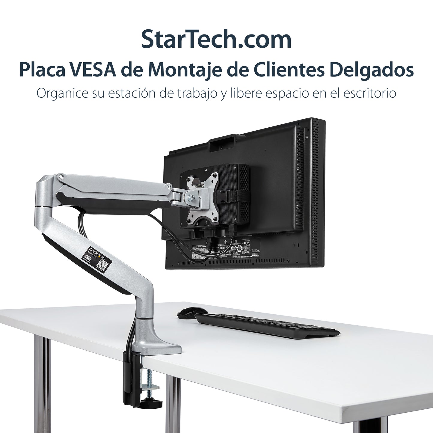 StarTech.com ACCSMNT soporte para CPU Soporte para CPU montado en soporte de monitor Negro