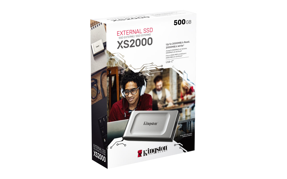 Unidad de Estado Sólido SSD Kingston XS2000 Externo 500GB USB-C