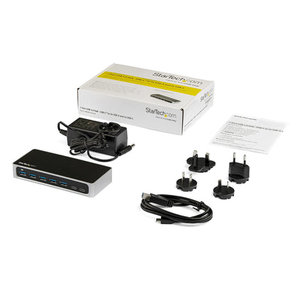 StarTech.com HB30C5A2CSC nodo concentrador USB 3.2 Gen 1 (3.1 Gen 1) Type-B 5000 Mbit/s Negro, Plata