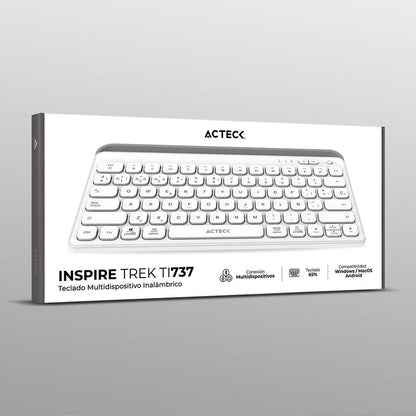 Teclado Acteck Inspire Trek TI737 65% Inalámbrico RF Inalámbrico Bluetooth Blanco Español