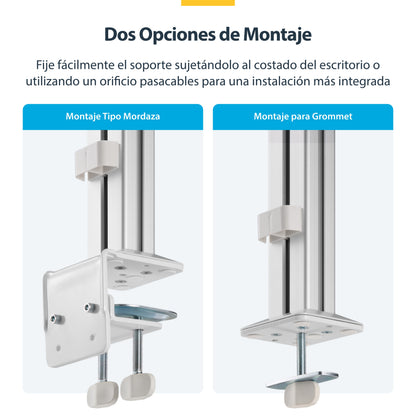 StarTech.com 6-MONITOR-ARM-A soporte para pantalla plana 81.3 cm (32") Escritorio Blanco